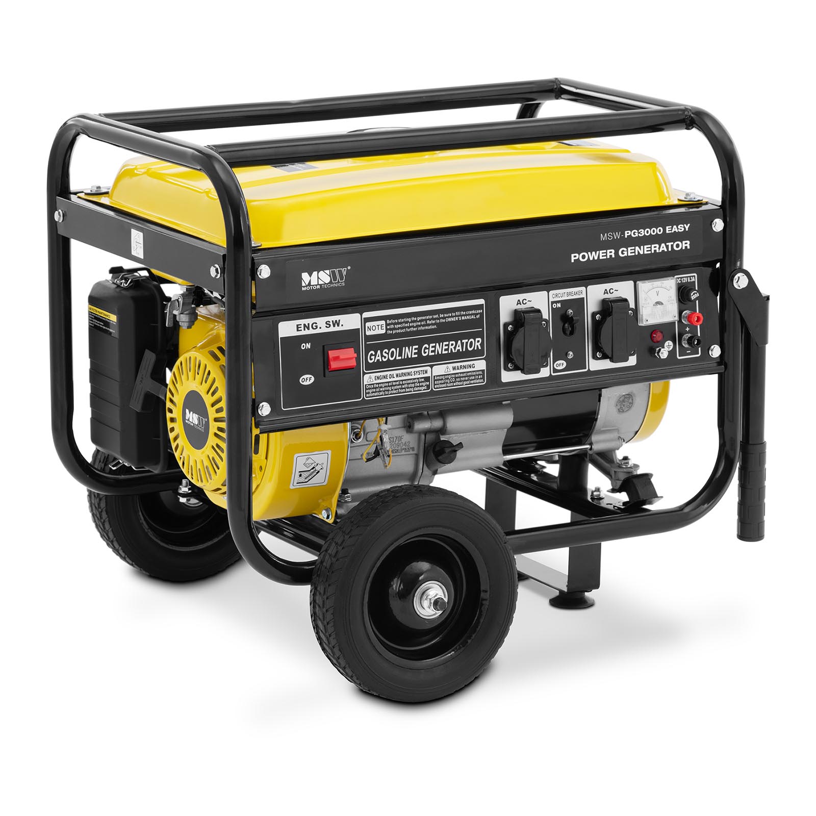 Benzínový generátor - 3000 W - 230 V AC / 12 V DC - ruční startování/elektrický pohon